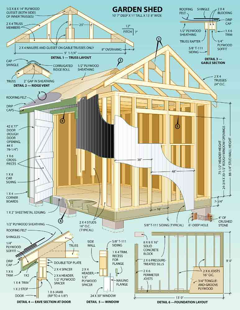 10×10 Shed Foundation Plans DIY PDF Plans Download backyard tool shed ...